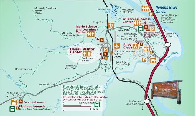 Denali National Park entrance map