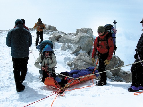 Denali National Park volunteers rescue an injured climber